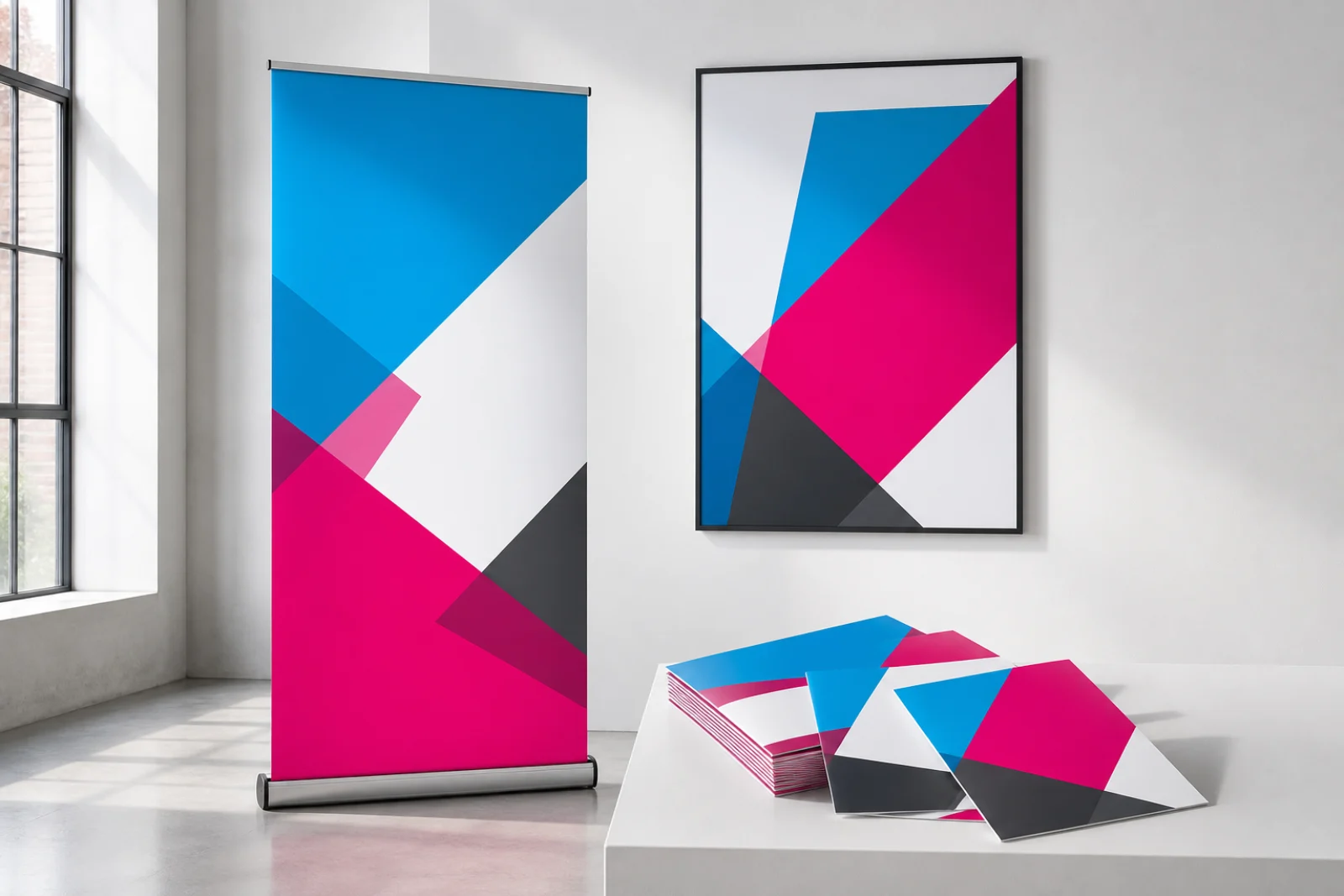 Roll-up, Plakat und Flyer